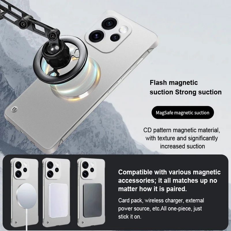 Slim Bezel MagSafe Magnetic Case with Ultra-Thin Camera Protection Cover