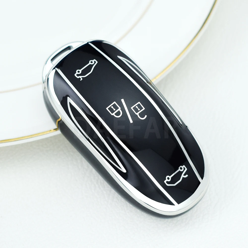 Premium TPU Car Smart Key Case Cover - Protector Fob Shell with Keychain Accessories