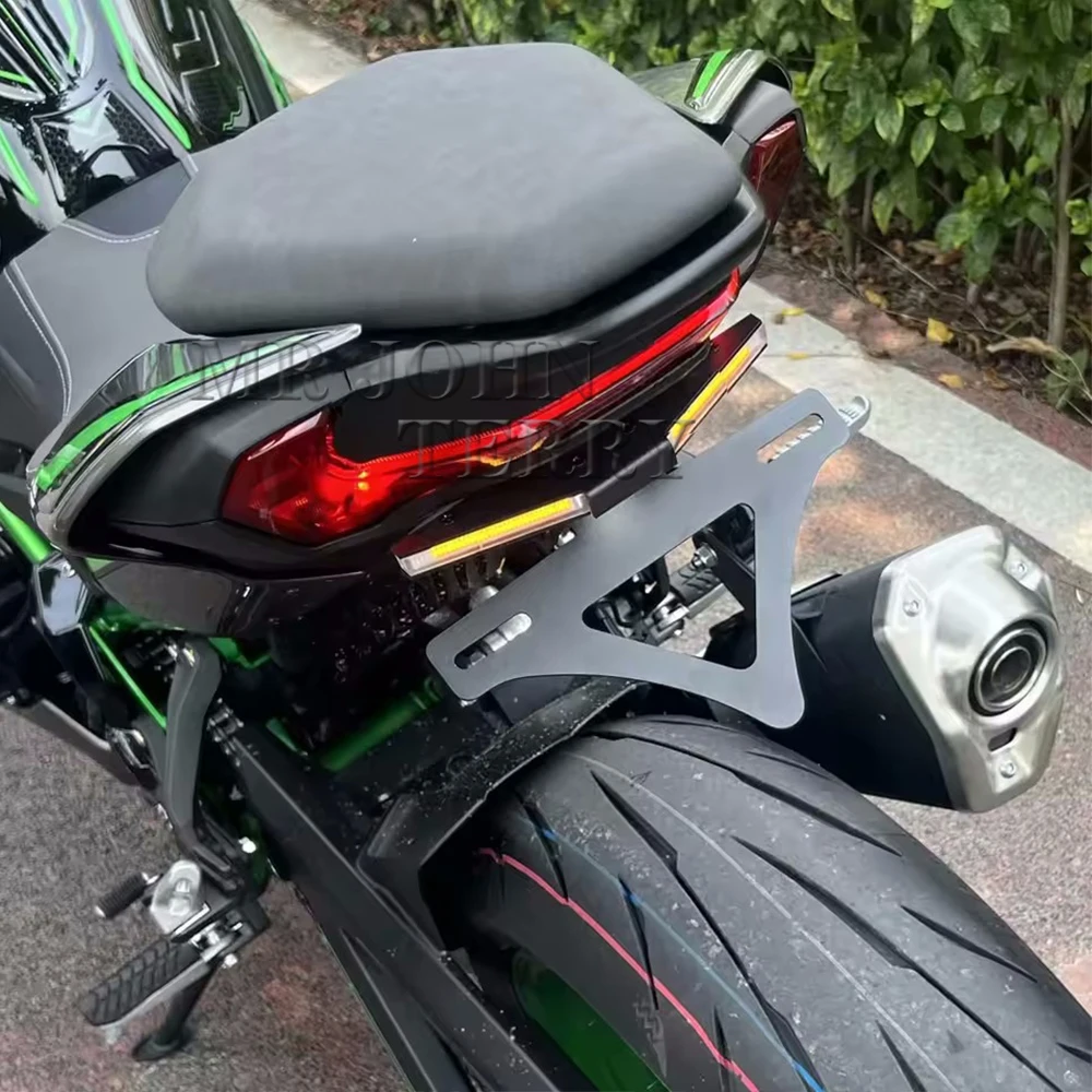 카와사키 Z 900 Z900용 z900 2025 오토바이 액세서리 조절식 LED 방향지시등 번호판 프레임 홀더 브래킷