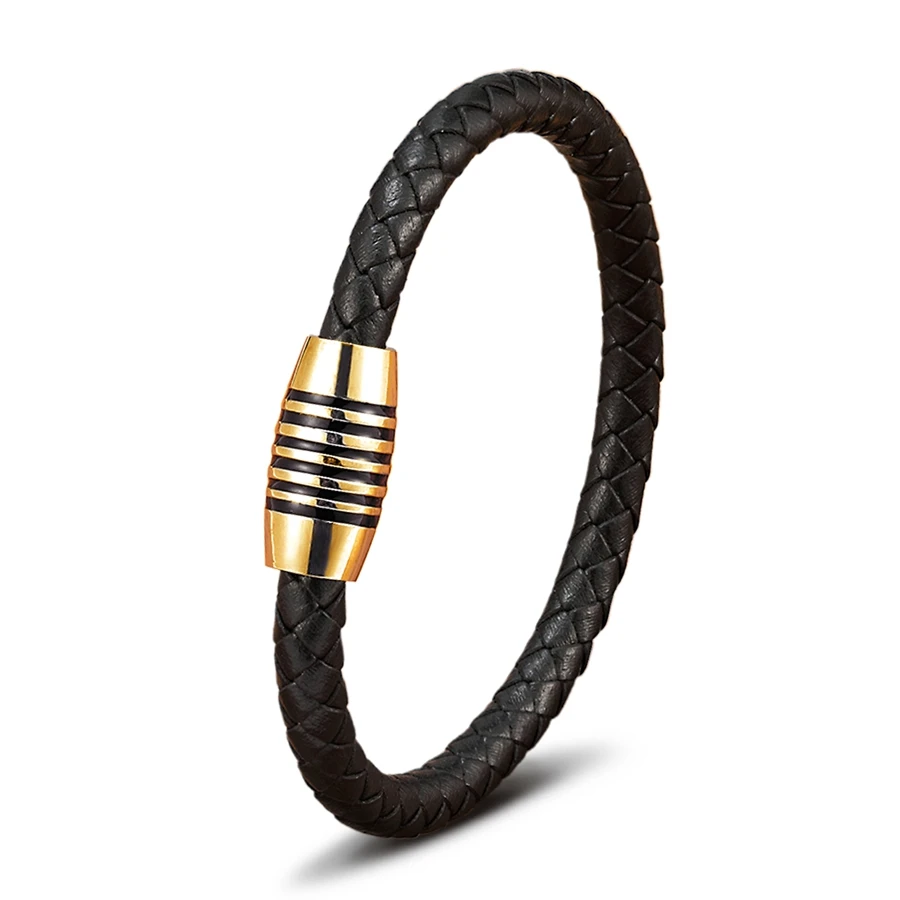 TYO Einfache Mode Stil Edelstahl Knopf männer Leder Armband Zubehör Schmuck Valentinstag Konservation Geschenk – Detail 17