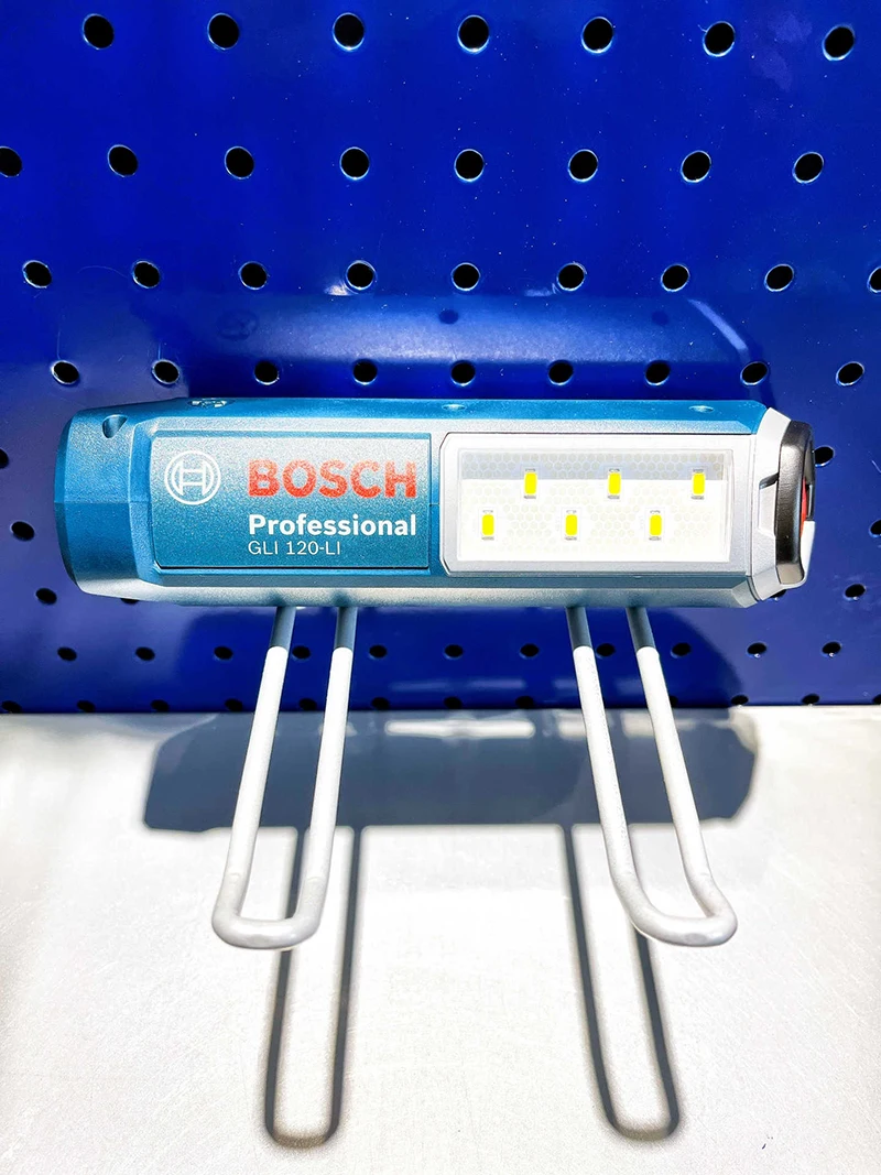 BOSCH GLI 120-LI Cordless Work Light 12V Handheld Portable Rechargeable LED Flashlight Adjustable Lamp Rotatable Hook