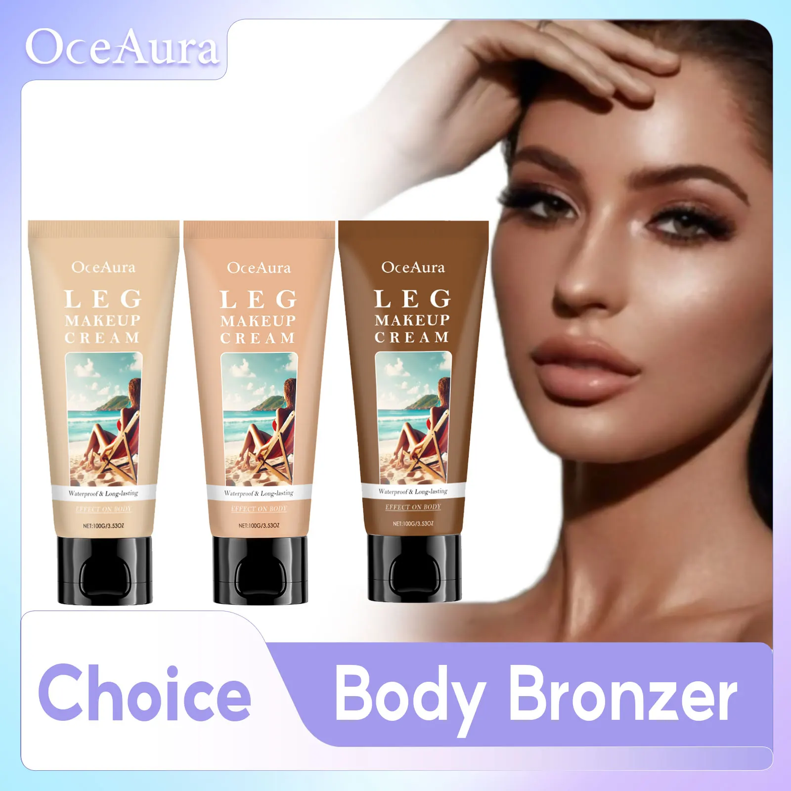 Natural Bronzer Leg Cosmetics Waterproof Lasting Body Tanning Cream Improve Uneven Skin Tone Liquid Concealer Face Foundation