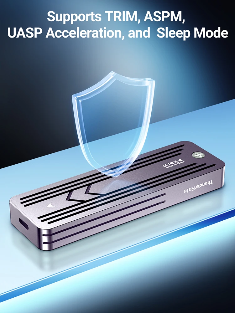 Hard Disk Box With OLED Display Screen Mobile HDD Box M.2 NVMe/SATA Dual Protocol USB3.2 Gen2 Plug and Play for Desktops Laptops