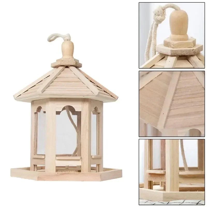 Large Capacity 1000ml Hanging Wild Bird Feed Dispenser Seed Container Feeder Birdhouse Garden Outdoor Decor Bird Feeder