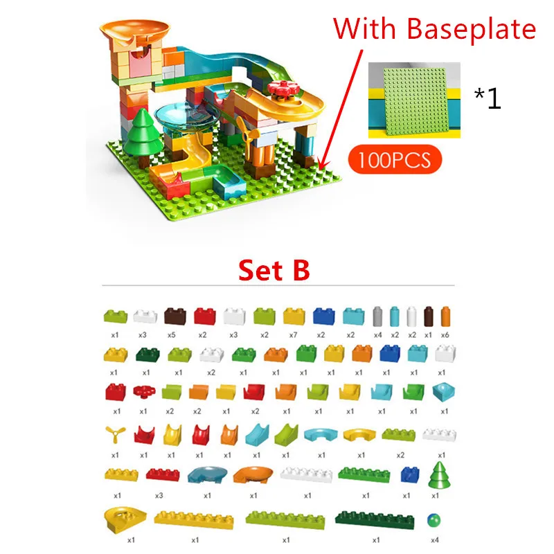 Marble Run Adventure: Electric Spiral Lift and Animal Slide Track with Piano Features