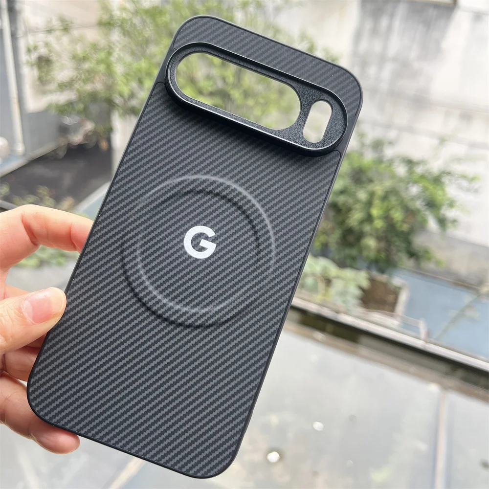 Luxury Carbon Fiber Magnetic Case with Magsafe Wireless Charging and Anti-Fall Protection
