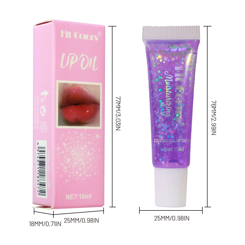 Fit Colors 6 color Mirror Pearl Glitter Warm Change jelly Lip Oil soft smooth silky Moisturizing Lip Gloss Christmas Lip Makeup 6