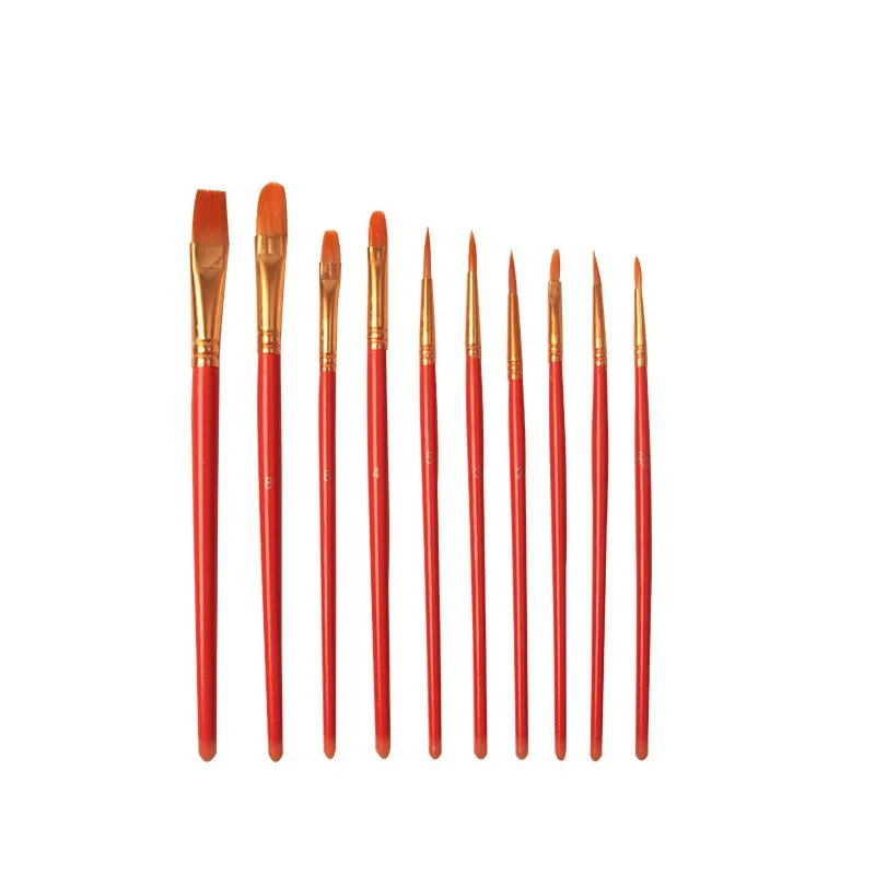 Art Brushes Stationery Set Nylon Paint Brush Art Supplies for Artist Watercolor Acrylic Wooden Handle Student Painting Tool