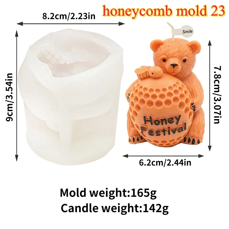 Honeycomb Beeswax Silicone Mold for Candle and Foundation Crafting