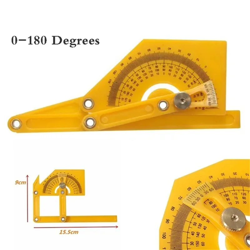1/2pcs Activity Angle Ruler 180 Degrees Multi-functional Adjustable Protractor Angle Finder Precise Woodworking Measurement Tool 4