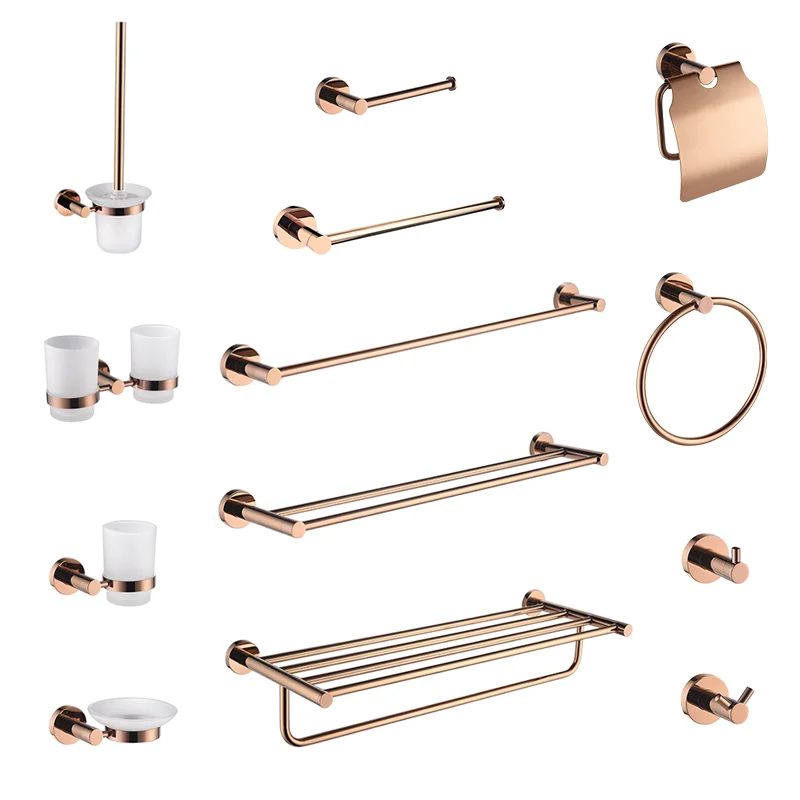 304 Stainless Steel Polishing Rose Golden Bathroom Hardware Towel Rack Toliet Paper Holder Towel Ring Hook Bathroom Accessory toilet paper holder towel hook bathroom hardware set bathroom hardware accessories