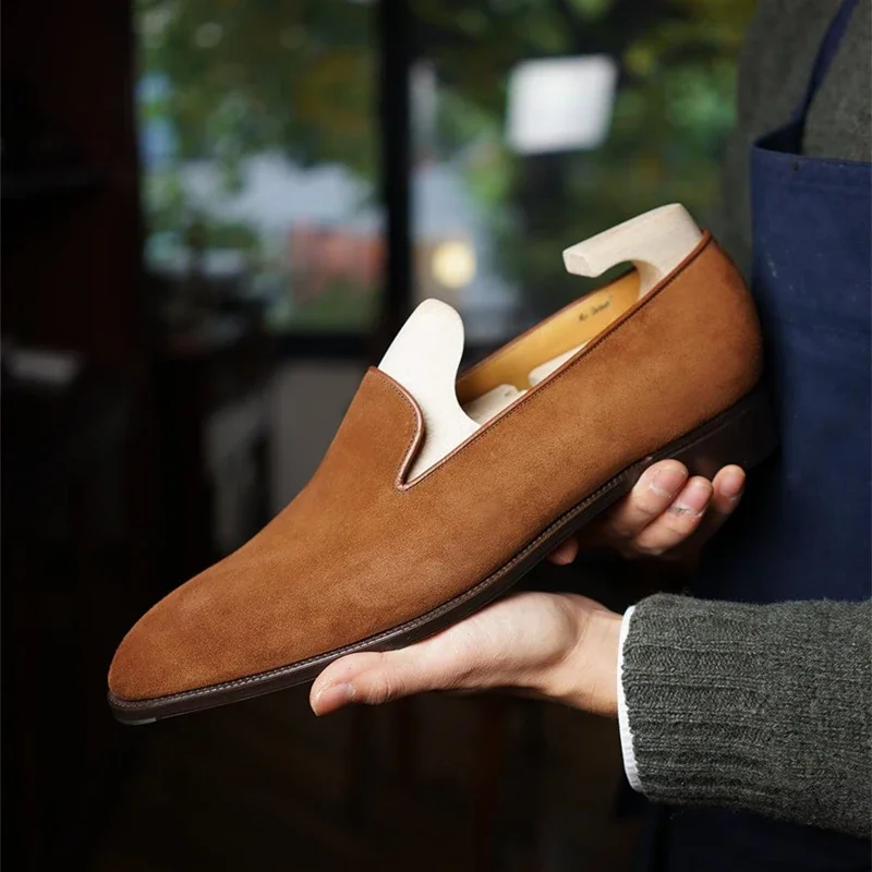 Red Sole Loafers Black Wedding Shoes for Men Yellow Flock 