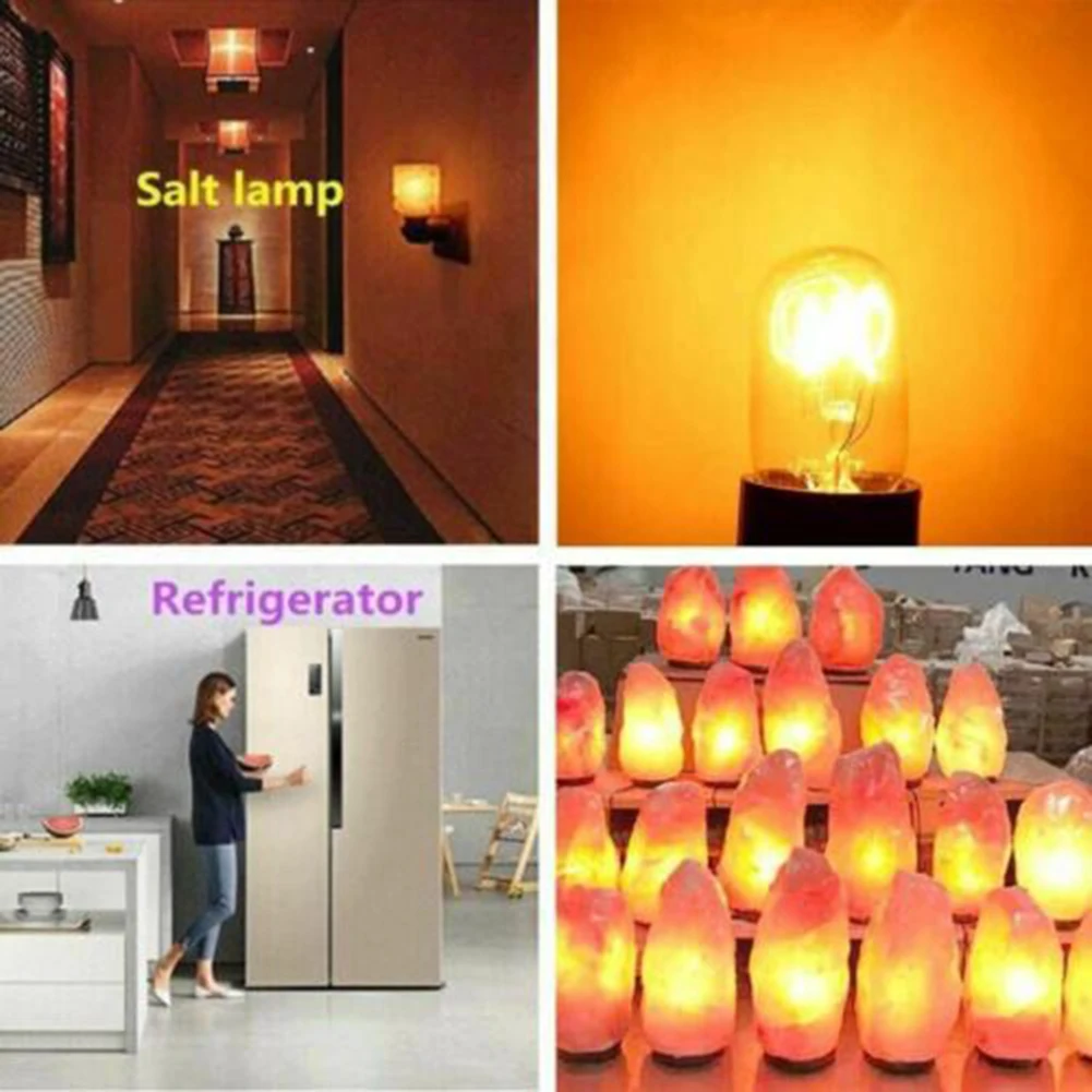 E14 Salt Lamp Globe Bulb 15W Light Bulbs 220-240V Refrigerator Appliance Oven Replacement Glass Bulbs