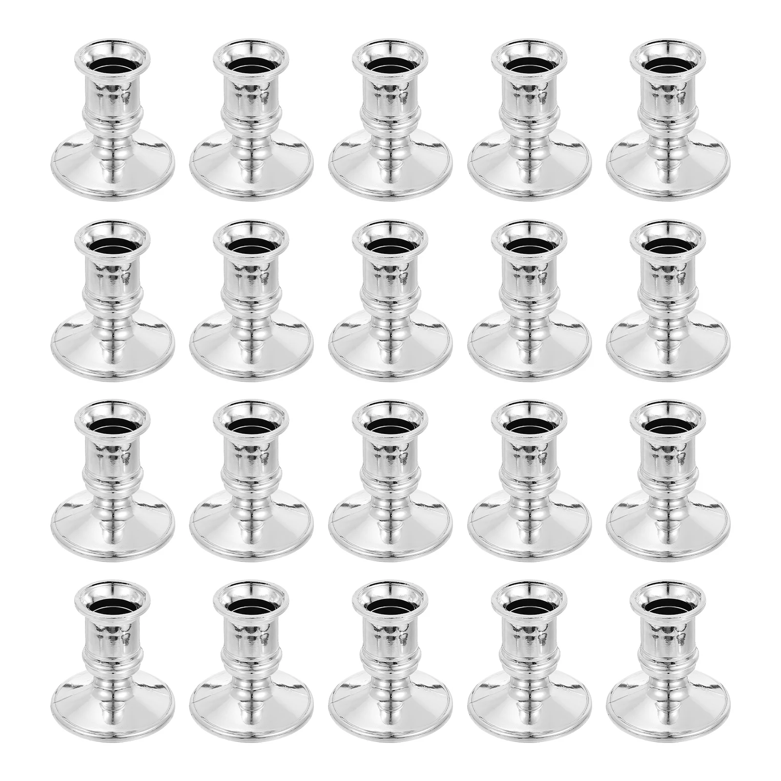 20pcs Pillar Base Plastic Candlestick Holders Taper Candlesticks Pillar Base Holder Wedding Party Ornaments Home Decor