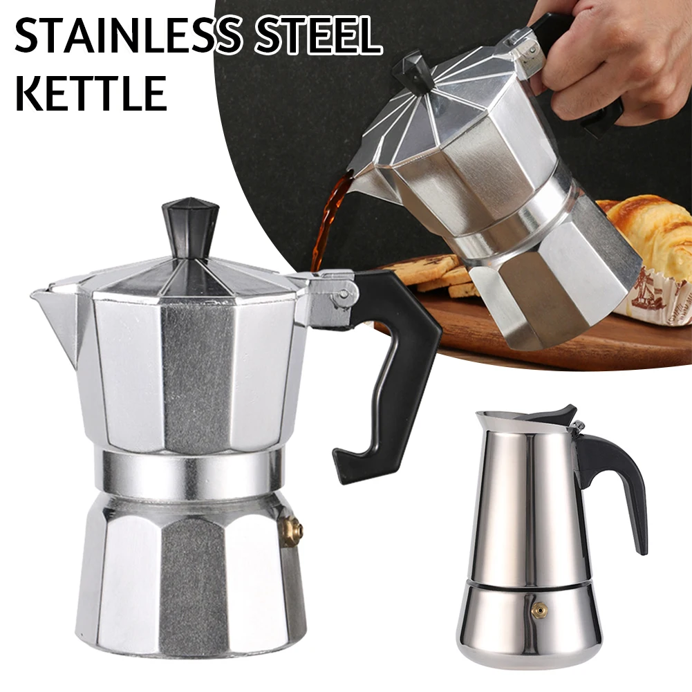 ClassicAluminumStainlessSteelStovetopCoffeePotsVintageMoka