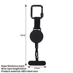 Retractable Anti - Theft Phone Holder with Belt Clip and Safety Tether (1pc)