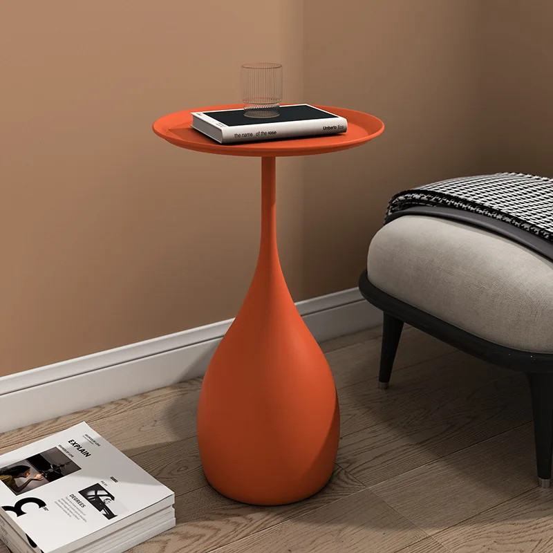 Simple modern wrought iron coffee table living room household round coffee table combination creative small apartment side coffee table