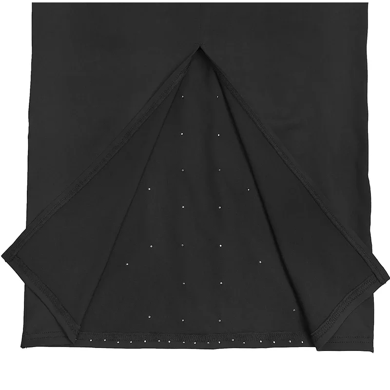 Unregelmäßiges Strickoberteil, langer Rock, Damen-Set, geknotet, einfarbig, kurze Oberteile, Taille, gerader Röcke, elegante, schicke Damenanzüge – Detail 23