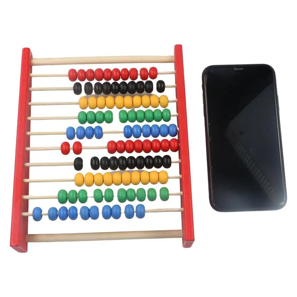 몬테소리 지능 개발을 위한 나무 주판 수학 학습 도구 미니 다채로운 구슬 어린..