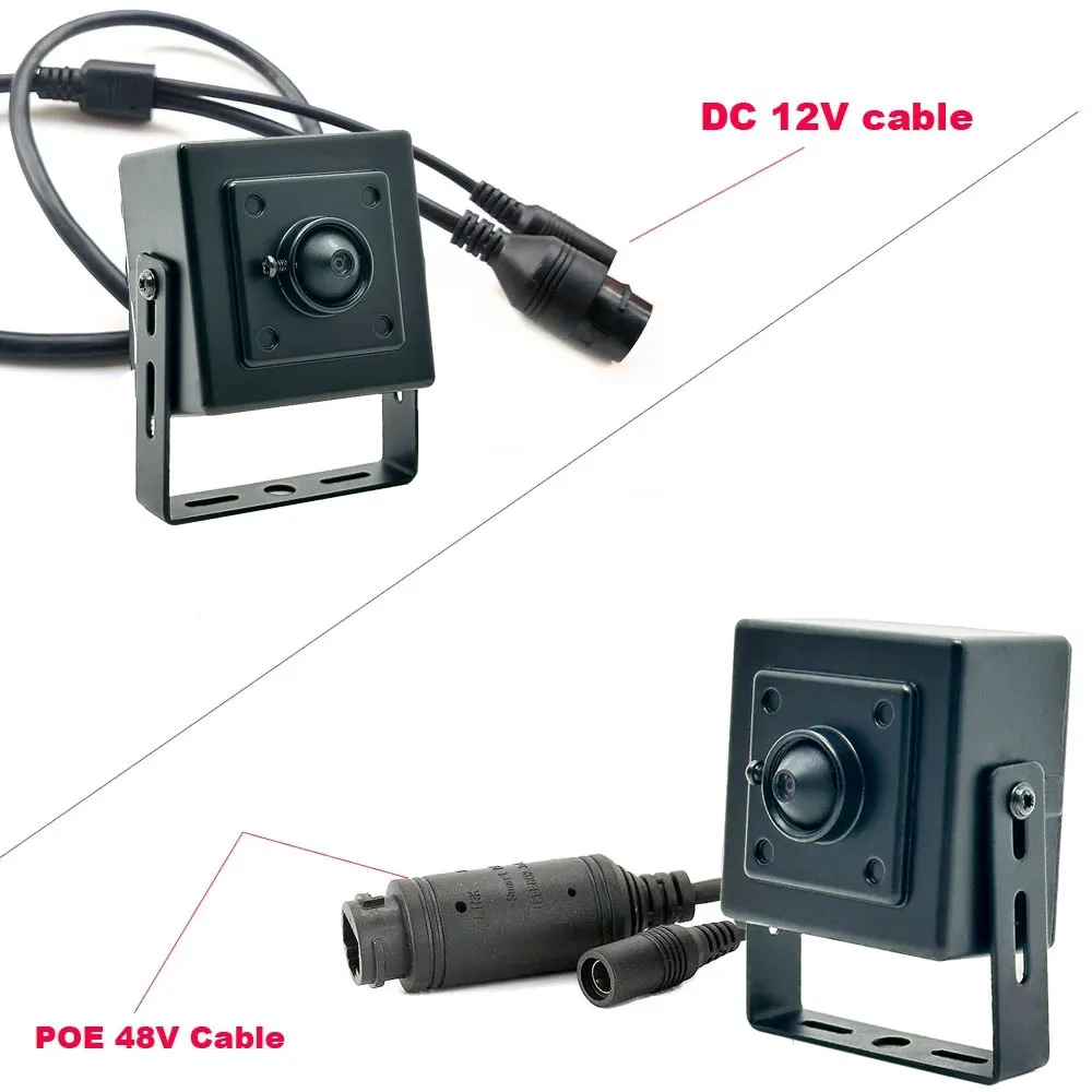 Ultra HD 4K Mini Pinhole Lens POE IP Camera with Audio and H.265 Compression