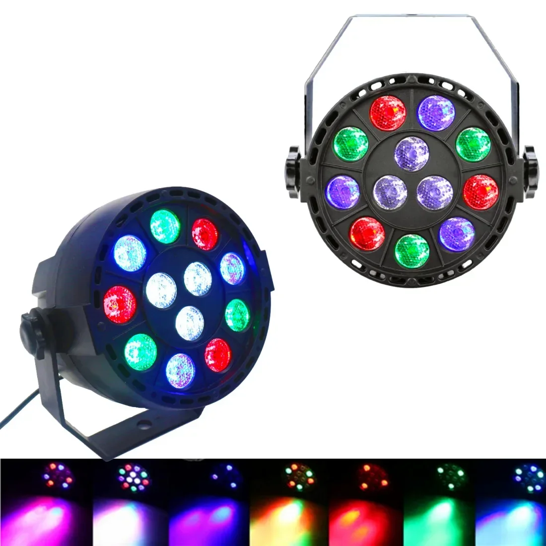 Led RGBW 무대 조명 평면 풍경 조명, 크리스마스 장식, 고품질 디스코 램프, 원격 제어, DJ 장비, 6 W, 12x3W