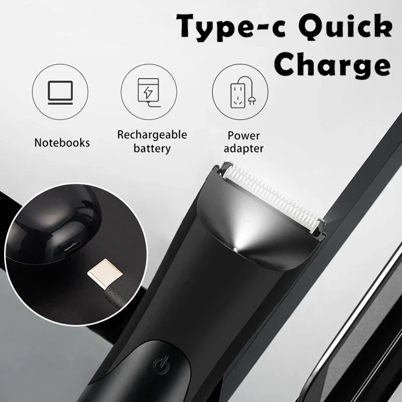 Men'S Groin Body Hair Trimmer, Electric Ball Trimmer, Includes 2 Guard Attachments, Ceramic Blade Head, Wet And Dry Shaver