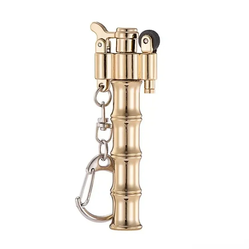 Retro Kerosene Lighter Torch Shaped Bamboo Lighter Small Portable Classic Men's Play Gadget