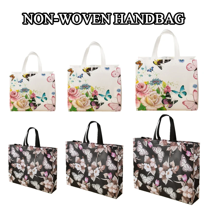 

Fashion Print Shopping Bag Tote Non-woven Fabric Eco Handbag Travel Grocery Pouch Storage Folding Bags Waterproof Packaging Bag