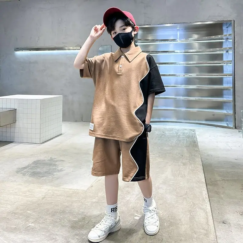 

Children Boys Clothing Sets Summer Casual Outfit T-shirt + Shorts Boys Clothes Clothing Suit Kids Tracksuit Teen 9 10 12 14Year