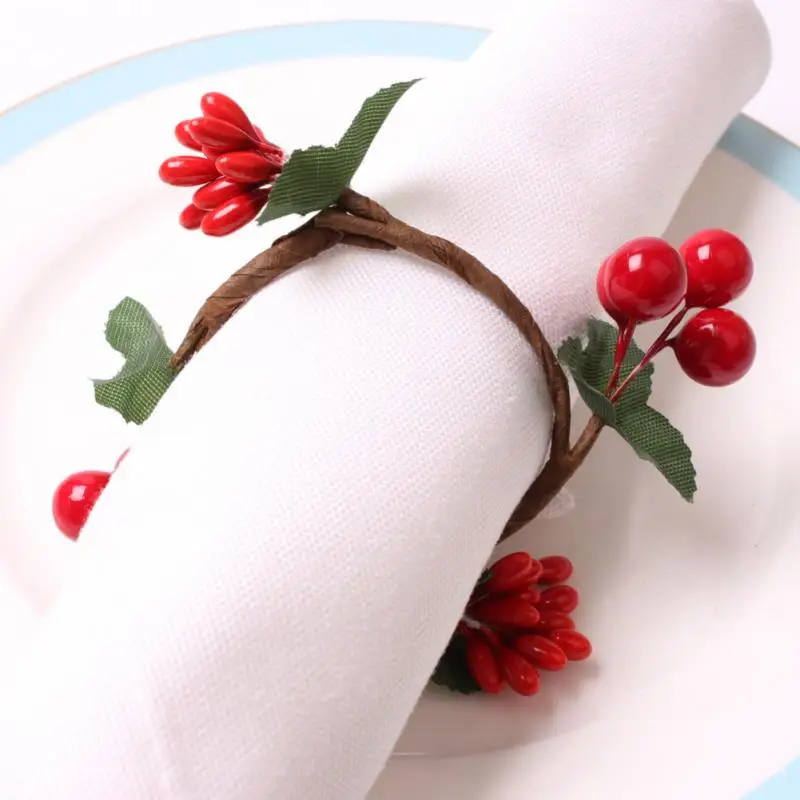 Christmas Napkin Rings Napkin Holder Rings For Holiday New Year Table Decoration Buckle Home Table Utensil 6pcs/set napkin ring,christmas napkin holder