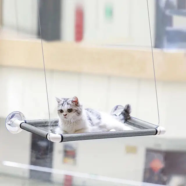 Cat Bed Window Mounted Cat Hammock Bed Pet Seat Super Suction Cup Hanging Lounger Soft Warm Bed for Cats Small Dogs Rabbits 3