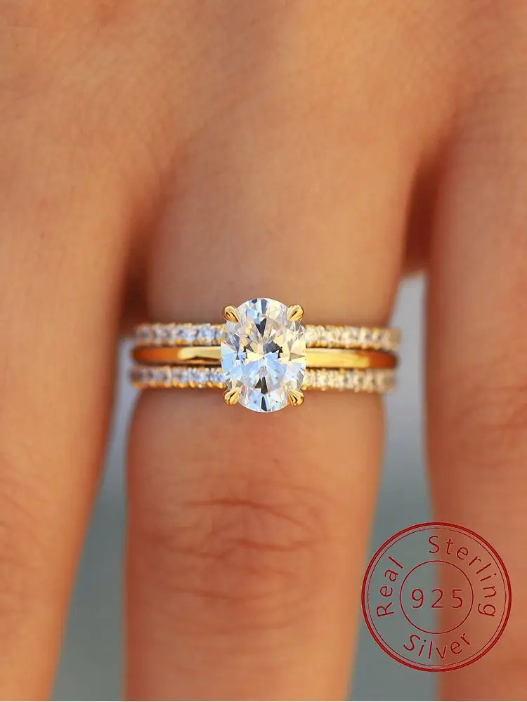 Ring aus 925er-Sterlingsilber, klassisch, glänzend, wunderschön, Zirkon-Ring für Damen, Hochzeit, Abschlussball, Party, Luxus-Mode, hochwertiger edler Schmuck