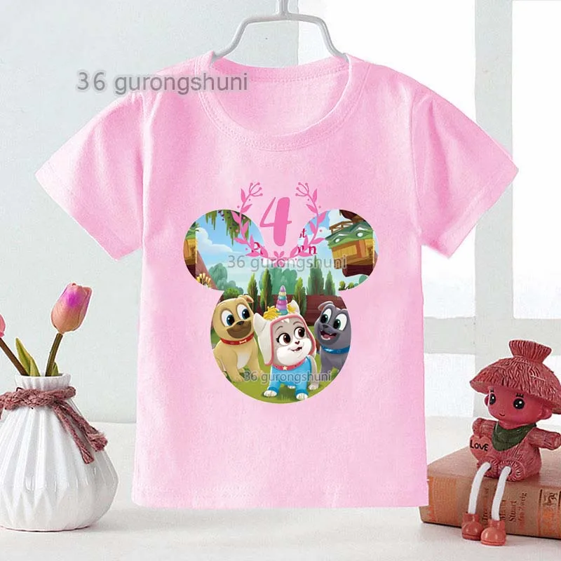 Cute Cartoon Puppy Dog Pals Magliette Grafiche Abbigliamento Per Bambini Maglietta Per Ragazza A Maniche Corte Puppy Vriendjes Puppy Dog Pals Abbiglia