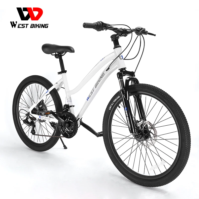 West Biking City Commuter Mountain Bike 24 Pollici Ruote Gioventù Uomo Donna Mtb Bicicletta 18 Velocità Forcella Ammortizzata Bici