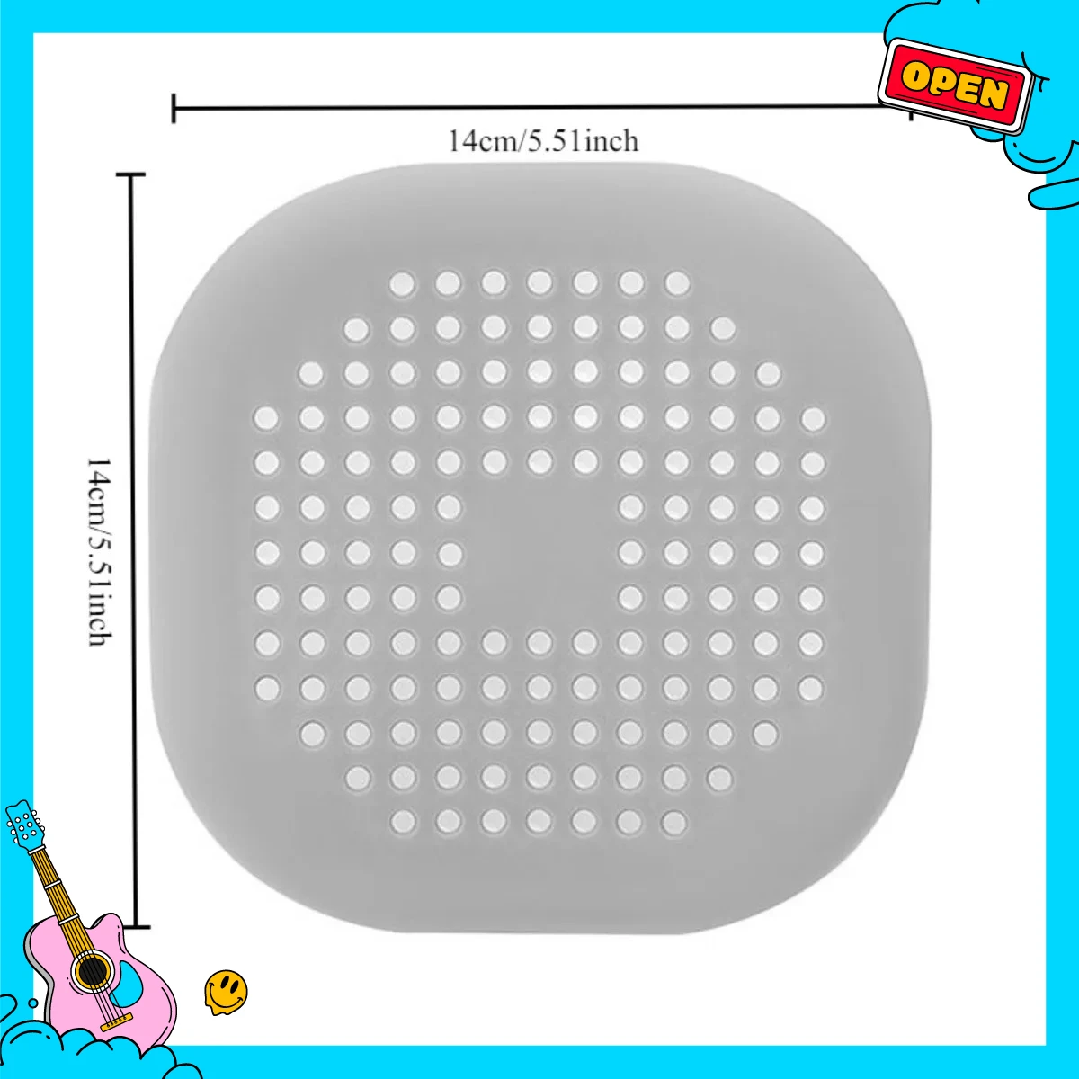 Description Picture 3 of itemShower Drain Plug Hair Catcher Stopper Kitchen Sink Strainer Sewer Silicone Bathroom Floor Bathtub Water Filter Home Accessories
