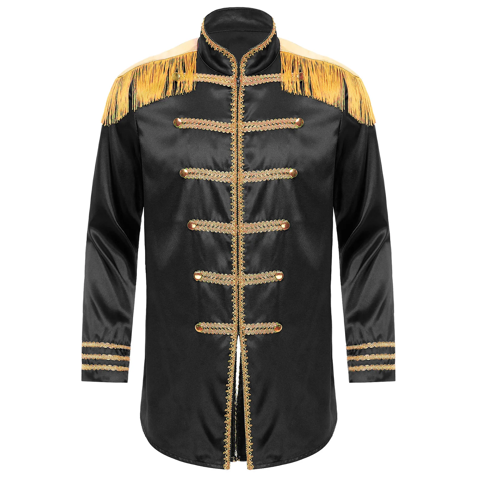 Herren Halloween Mittelalter SGT Sergeant Pfeffer Kostüm Quaste Jacken Mantel Hippie Lange Oberbekleidung Karneval Party Cosplay Dress Up – Detail 20