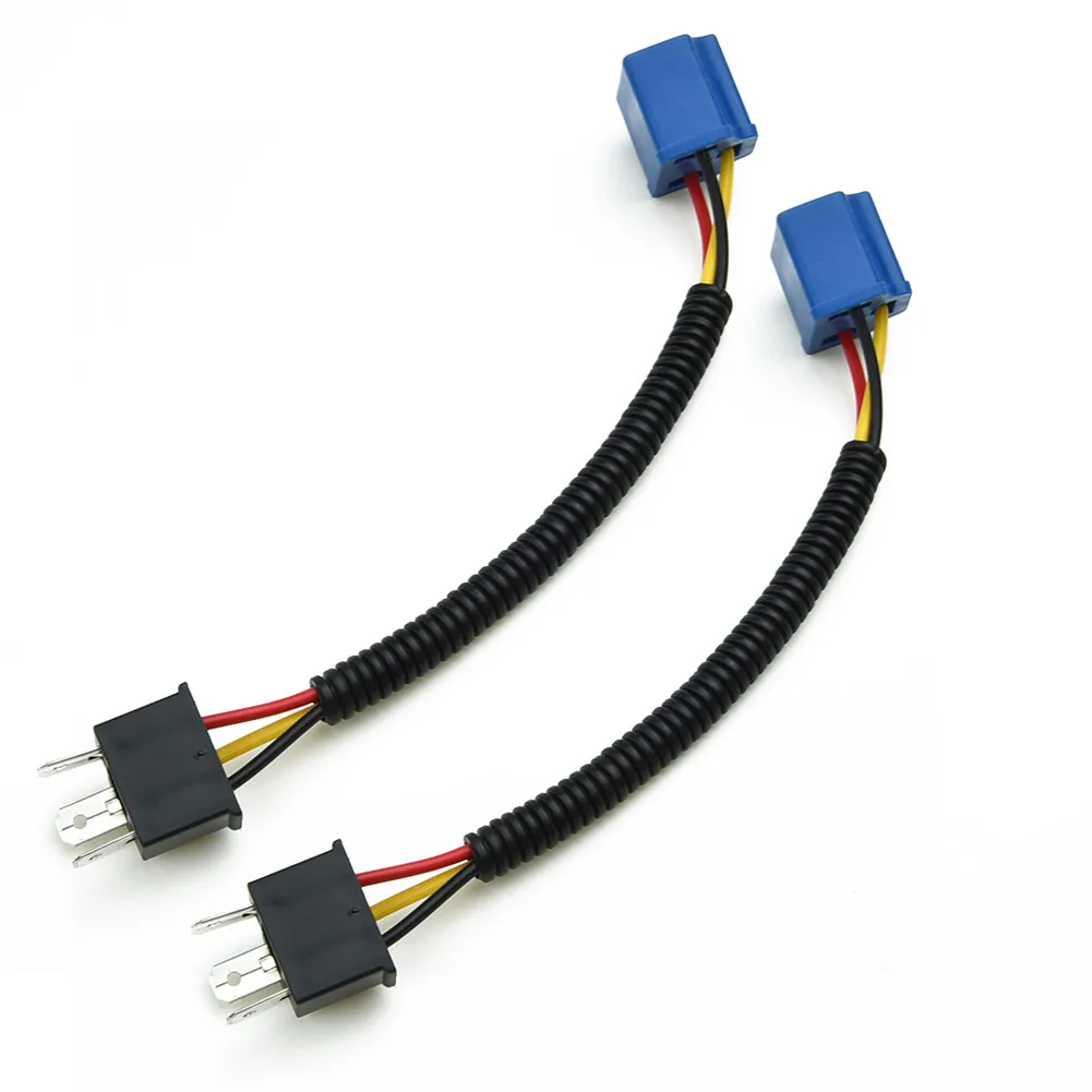 

2pcs/kit H4 socket connector 9003 Bulb For car For motorcycle Headlight Wiring Harness Blue+Black Male & female