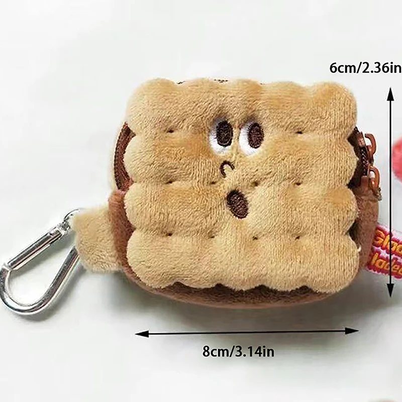 Indulgent Chocolate Biscuit Plush Keychain Pouch