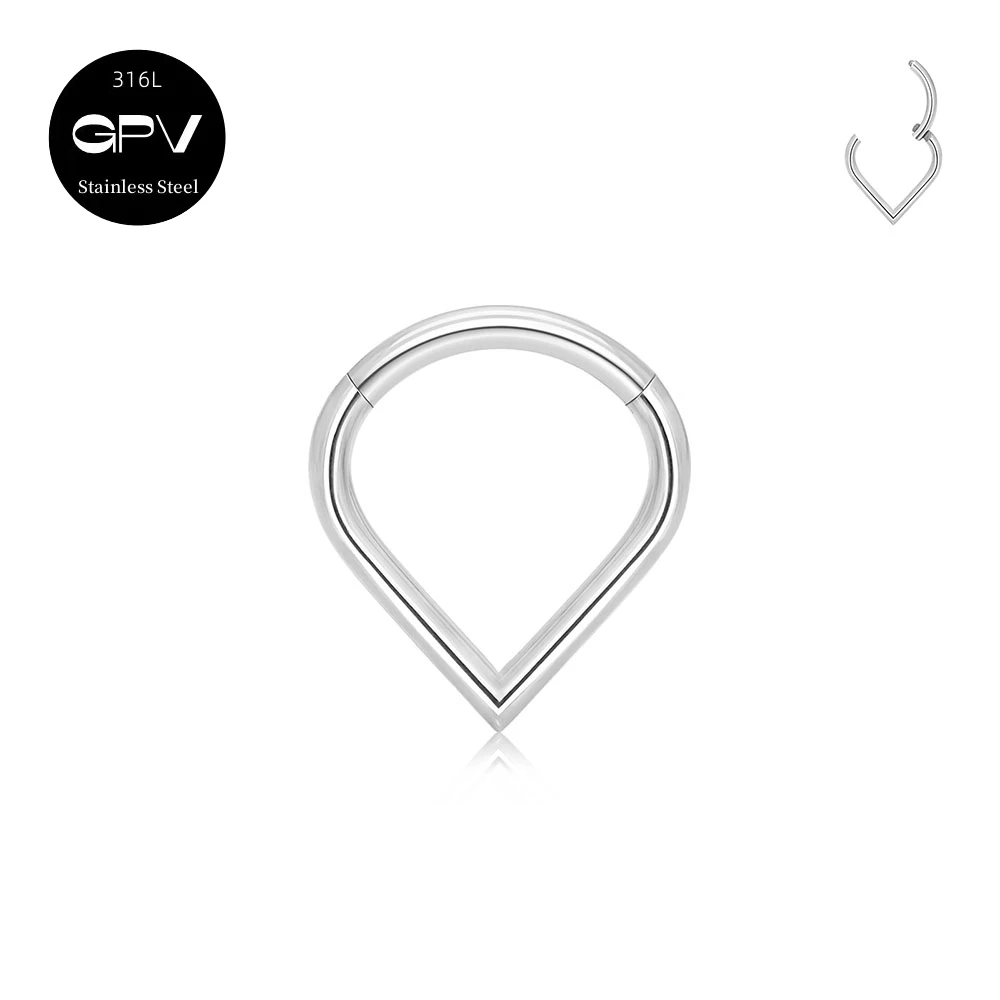 316L Medical Stainless Steel Drop Nose Rings Piercing Jewelry