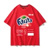 Fanta Beverage Short-sleeved T-shirt Men's Peach Orange Soda Printing Joint Summer Cartoon Printing Trendy Brand Clothes 5