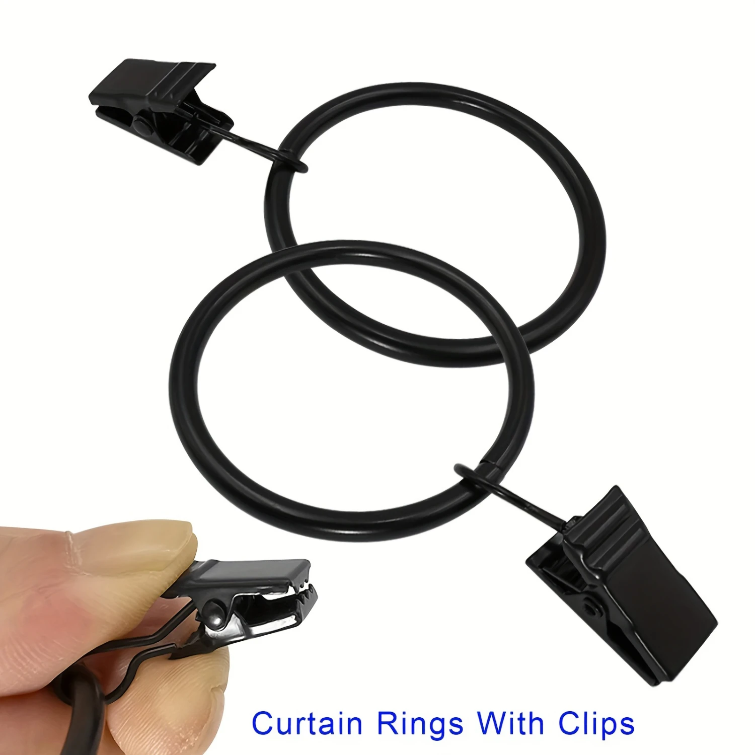 Vintage-Style Metal Curtain Rings With Clips-12/24 Piece, Decorative Drapery , Rustproof Rod Holders For & Office Versatile C