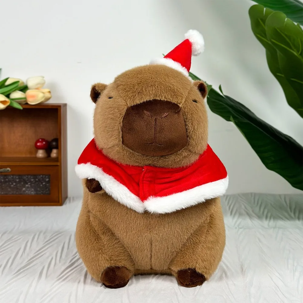 thumbnail image 1 of Dress Up Christmas Capybara Plush Doll Festival Simulation Capybara Plush Toy Soft Cartoon Capibara Fluffty Doll Christmas Toy, 1 of 5