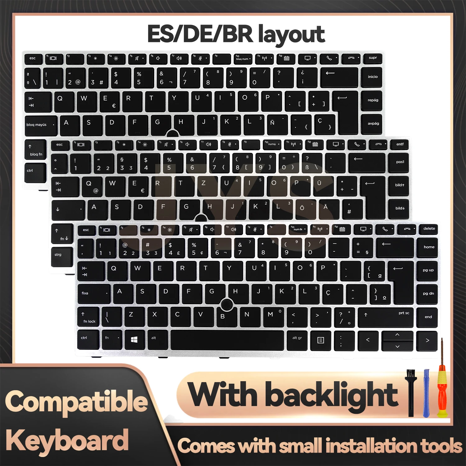 HP EliteBook 840 G5 G6 846 G5 Tastiera UK Retroilluminata Argento L14377-031
