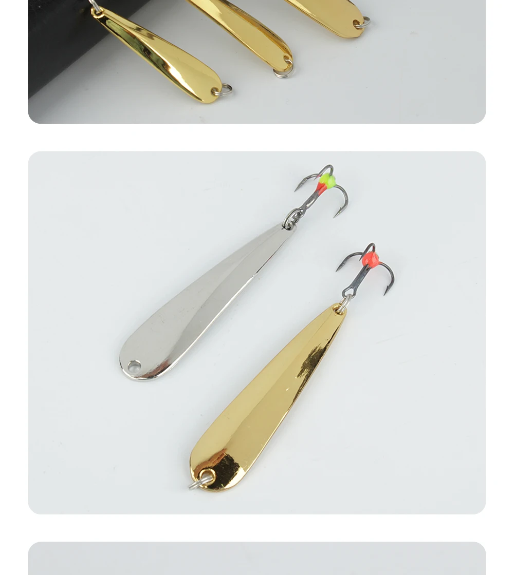 FTK Löffel-Eisangelköder 5g/7g/11g 43mm/53mm/63mm 1 Stück Metall-Aluminium-Angelköder Spinner-Köder Dreifachhaken Hartköder – Detail 11