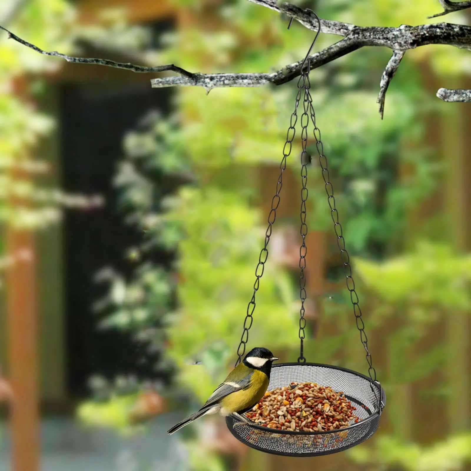 Hanging Bird Feeder Tray Weather Resistant Iron Multipurpose Easy Clean Metal Mesh Tray for Yard Tree Outside Patio Garden Hanging Bird Feeder Tray Weather Resistant Iron Multipurpose Easy Clean Metal Mesh Tray for Yard Tree Outside Patio Garden