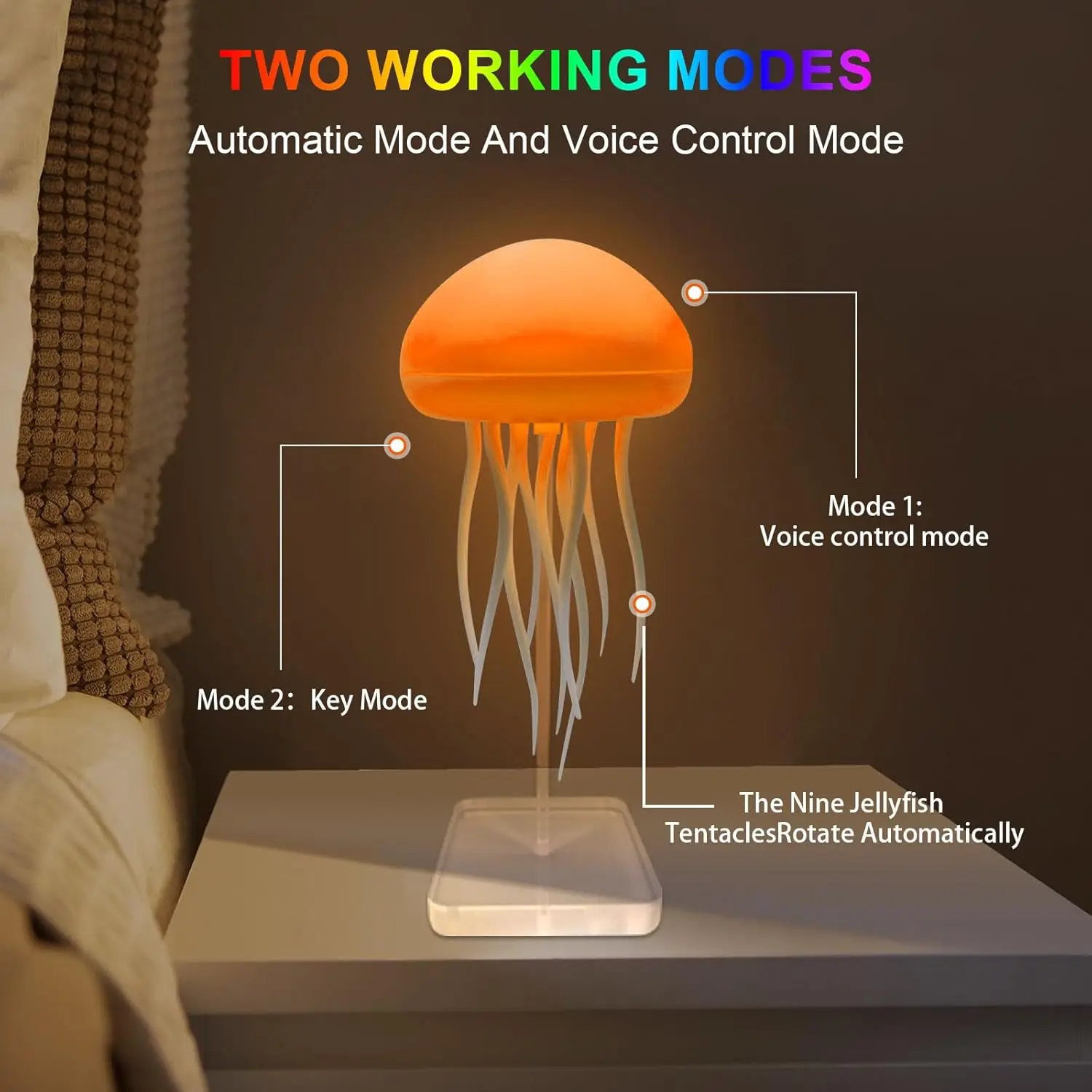 Jellyfish lamp RGB color effects