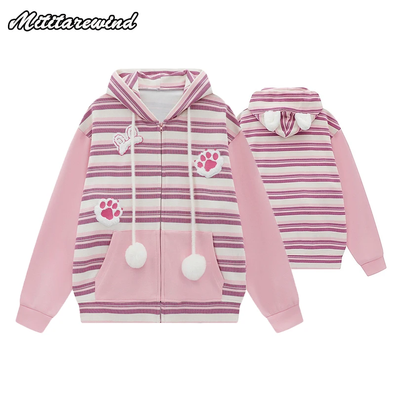 

Men's And Women's Hooded Sweatshirts Cat Raglan Sleeves Cardigan Claw Spring And Autumn Cute Unisex Youth Y2k Style Clothing