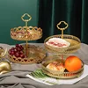 Light Luxury 2 layer Iron Fruit Tray Home Living Room Tea Table Light Luxury Net Red Fruit Tray Home Snack Nuts Storage Tray 1