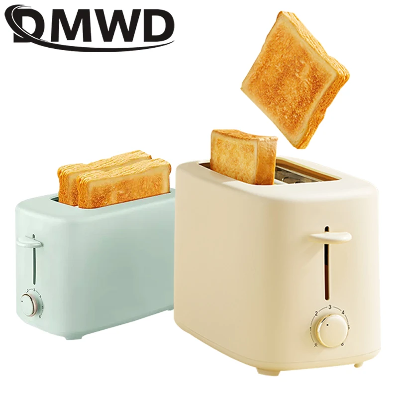 

DMWD Electric Toaster 2 Slices Breakfast Bread Machine Removable Crumb Tray Toasters Home Automatic Sandwich Heating Maker 220V