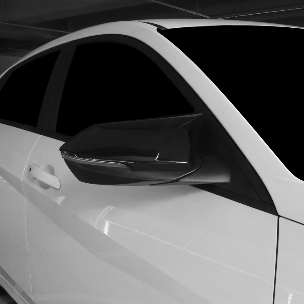 현대 엘란트라 CN7 N 라인 자동차 백미러 커버 도어 사이드 장식 블랙 리어 뷰 미러 쉘 캡 트림